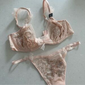 Victoria's Secret Dream Angels Fashion Show 2014 Beaded Bra 34C & Thong M Set